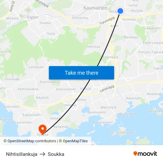 Nihtisillankuja to Soukka map