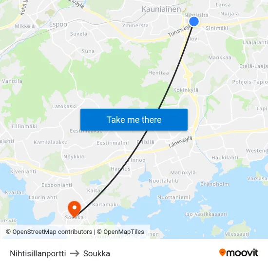 Nihtisillanportti to Soukka map