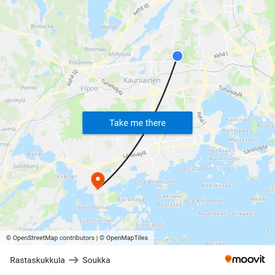 Rastas Hill to Soukka map