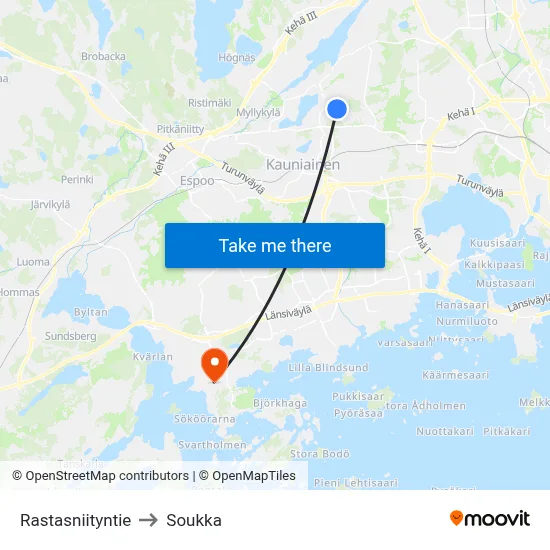 Thrush Meadow Road to Soukka map