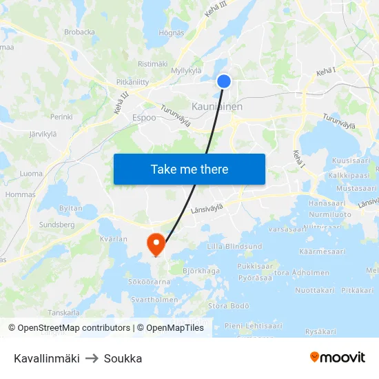 Kavalli Hill to Soukka map