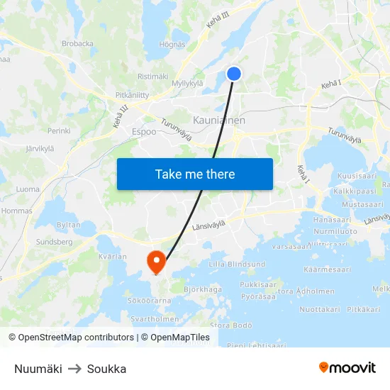 Nuumäki to Soukka map