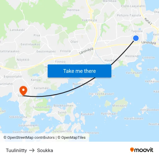 Wind Meadow to Soukka map
