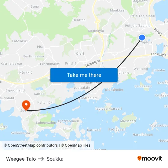Weegee House to Soukka map