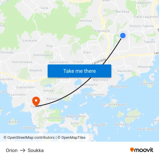 Orion to Soukka map