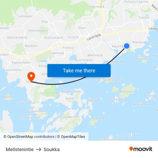 Mellsten Road to Soukka map