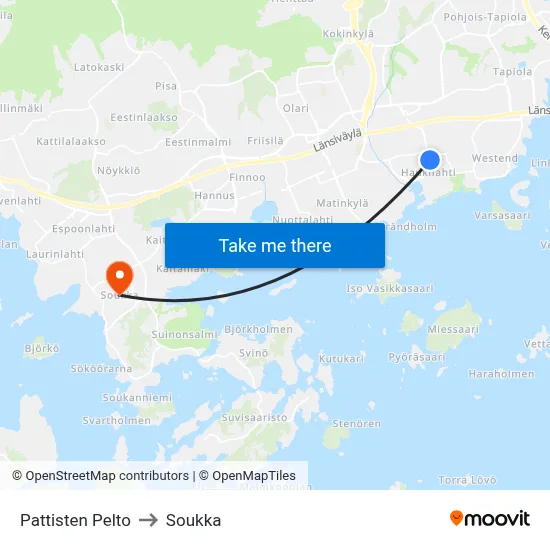 Pattinen Field to Soukka map
