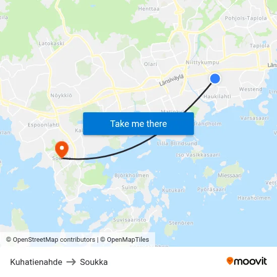 Kuha Road Slope to Soukka map