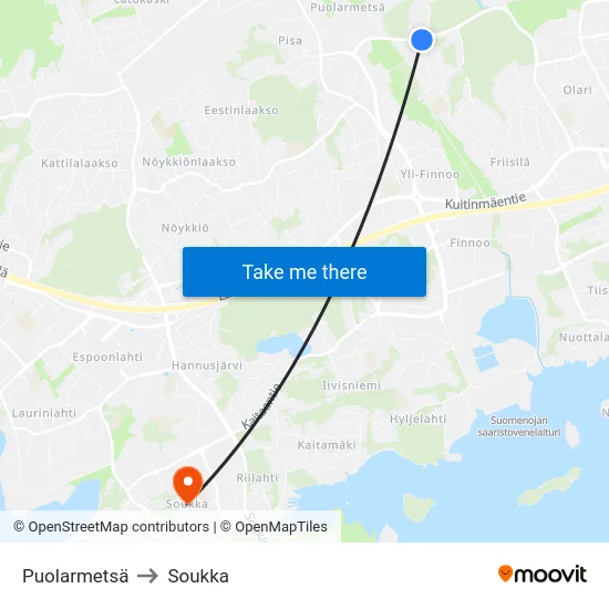 Puolarmetsä to Soukka map