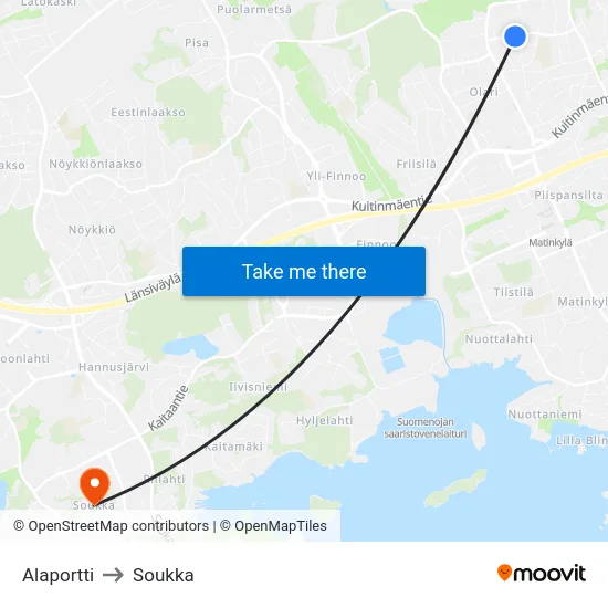 Alaportti to Soukka map
