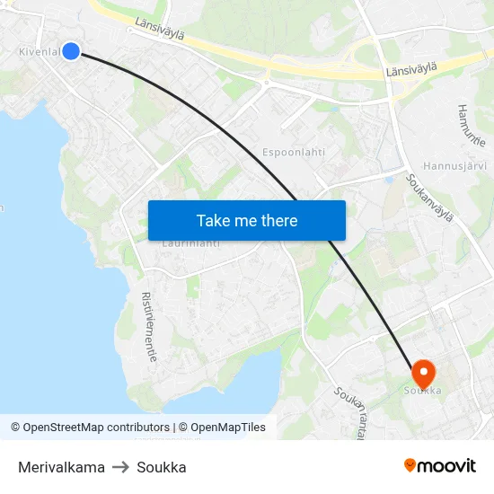 Sea Cove to Soukka map