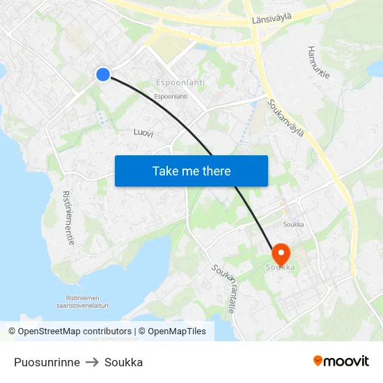 Boatswain's Slope to Soukka map