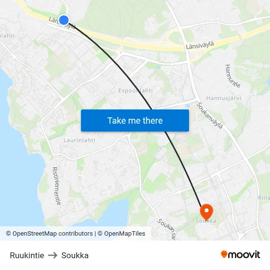 Ruukin Road to Soukka map