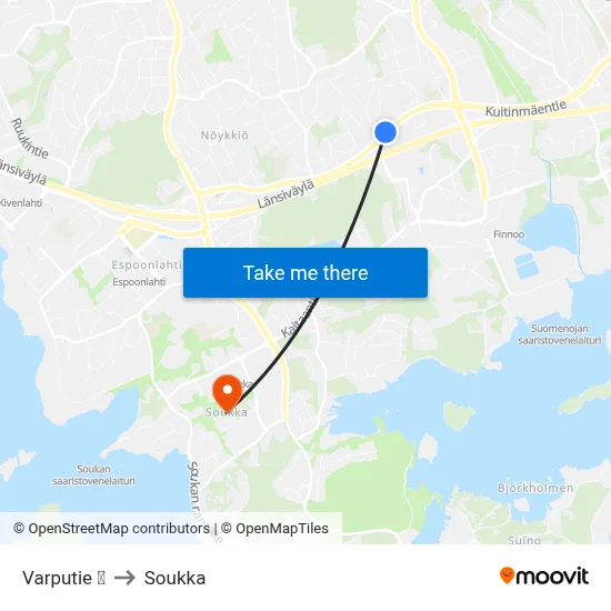 Varputie 🛍️ to Soukka map