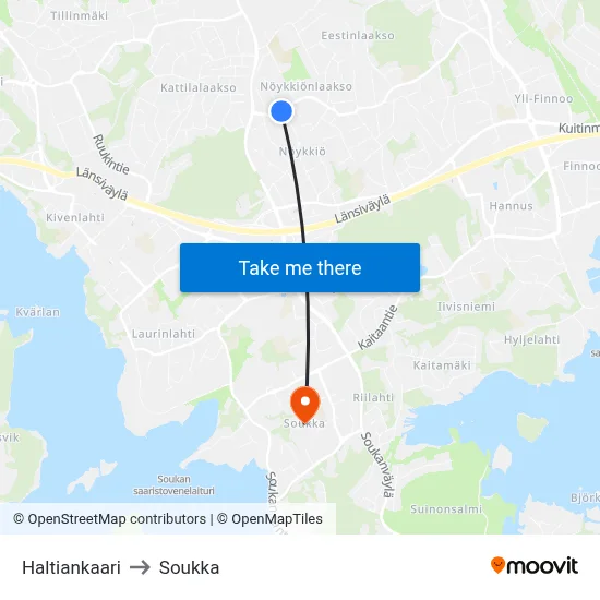 Haltia Arc to Soukka map