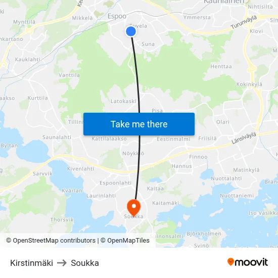Kirsti Hill to Soukka map