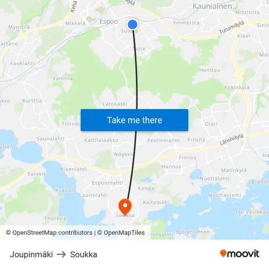 Joupi Hill to Soukka map