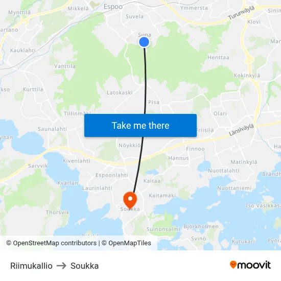 Rune Rock to Soukka map