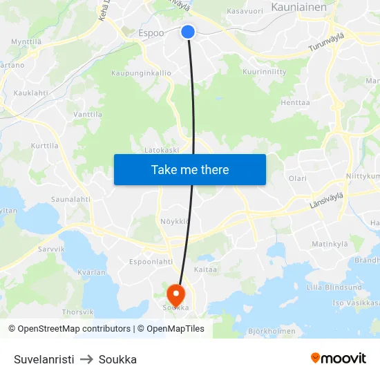 Suvela Cross to Soukka map
