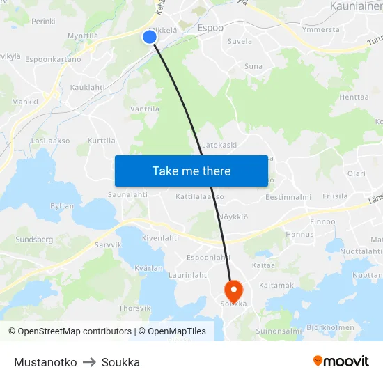 Black Valley to Soukka map
