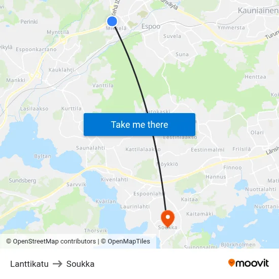 Coin Street to Soukka map