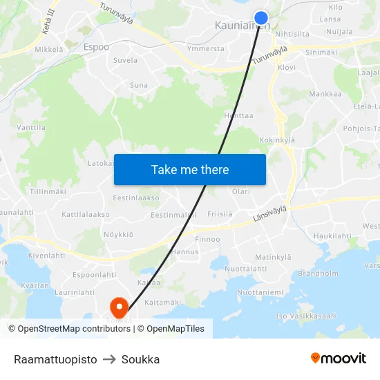 Raamattuopisto to Soukka map