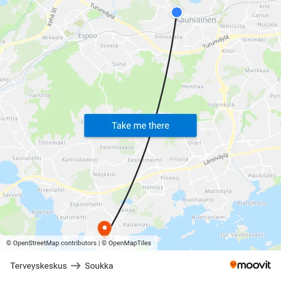 Health Center to Soukka map