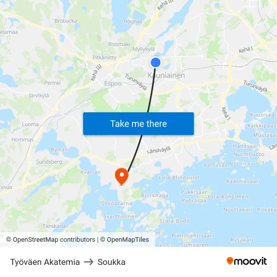 Työväen Akatemia to Soukka map