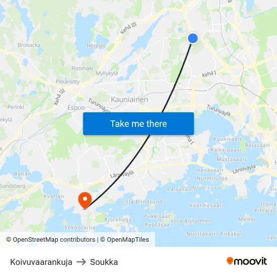 Birch Hill Lane to Soukka map
