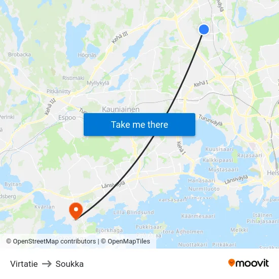 Virtatie to Soukka map