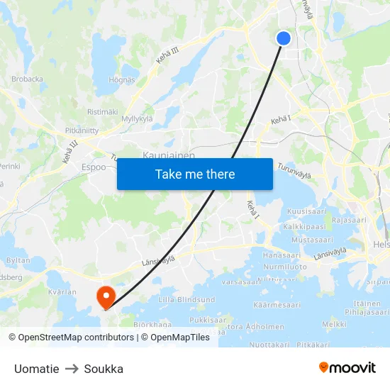 Uomatie to Soukka map