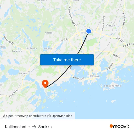 Kalliosola Road to Soukka map