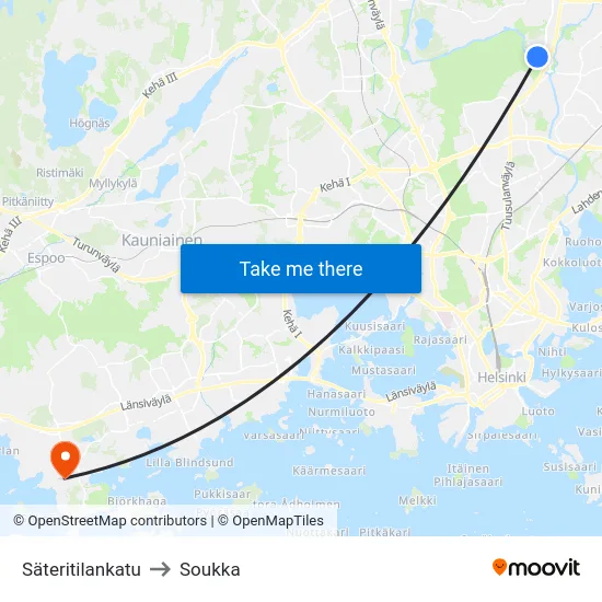 Säteritilankatu to Soukka map