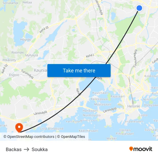 Backas to Soukka map