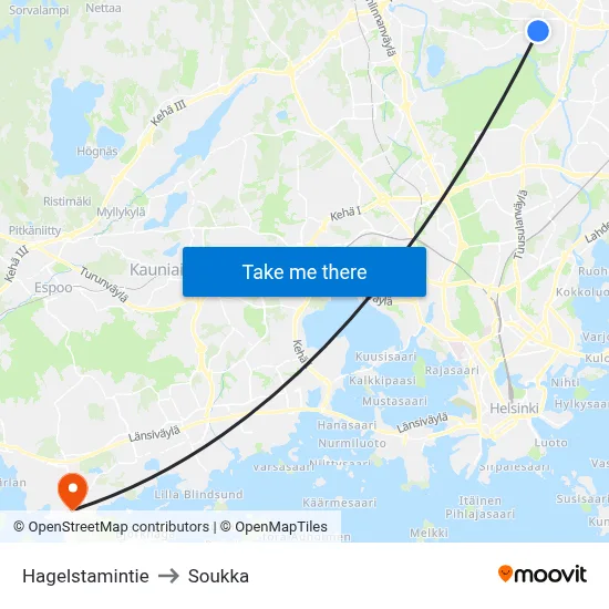 Hagelstam Road to Soukka map