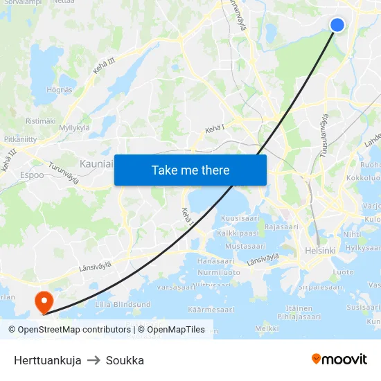 Herttuankuja to Soukka map