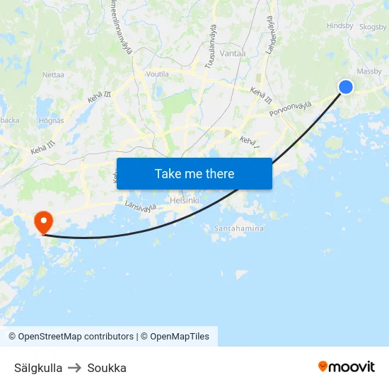 Sälgkulla to Soukka map