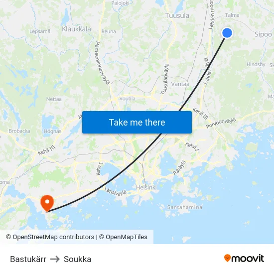 Bastukärr to Soukka map