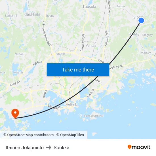 Itäinen Jokipuisto to Soukka map