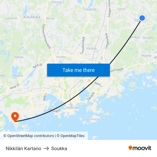 Nikkilän Kartano to Soukka map