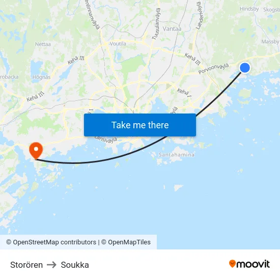 Storören to Soukka map