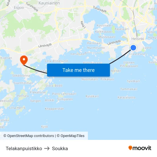Telakanpuistikko to Soukka map