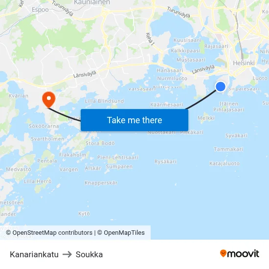 Canary Street to Soukka map