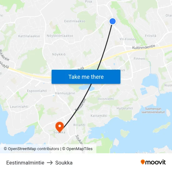 Estonia Hill Road to Soukka map