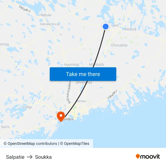 Salpatie to Soukka map