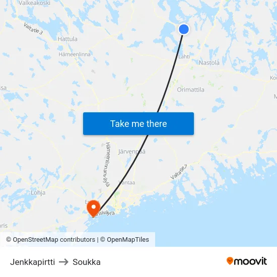 Jenkkapirtti to Soukka map