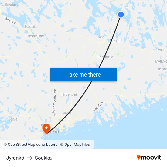 Jyränkö to Soukka map