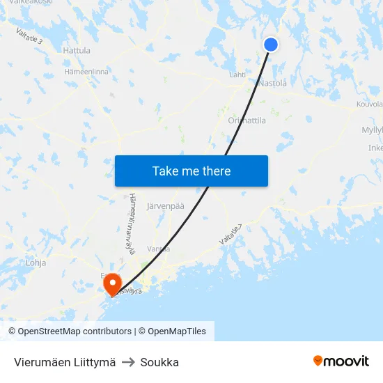 Vierumäen Liittymä to Soukka map
