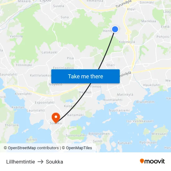 Lillhemt Road to Soukka map