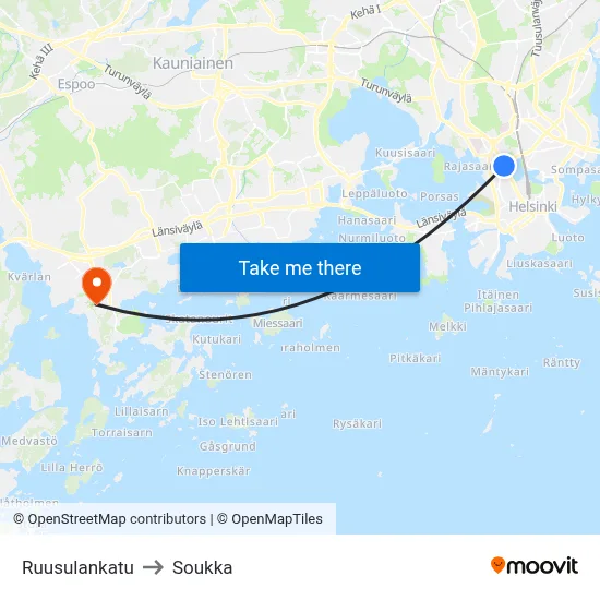 Rose Street to Soukka map